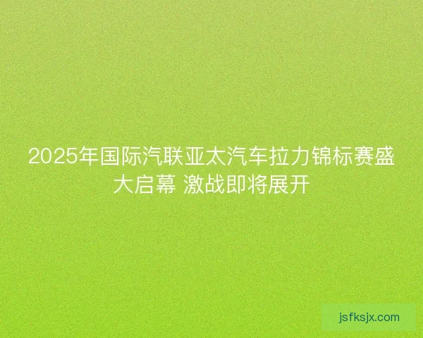 2025年国际汽联亚太汽车拉力锦标赛盛大启幕 激战即将展开 2025年国际汽联亚太汽车拉力锦标赛盛大启幕 激战即将展开