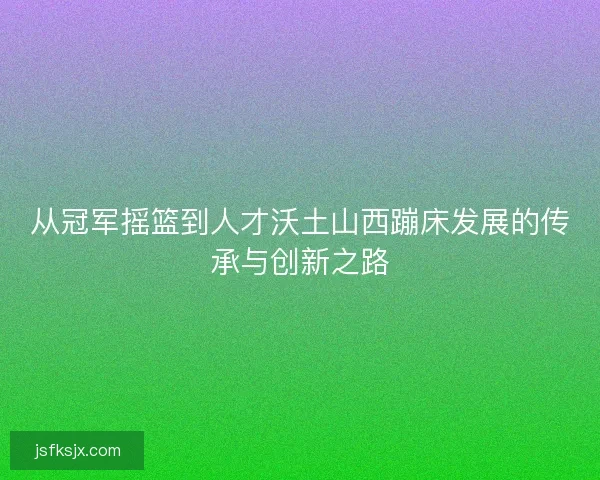 从冠军摇篮到人才沃土山西蹦床发展的传承与创新之路